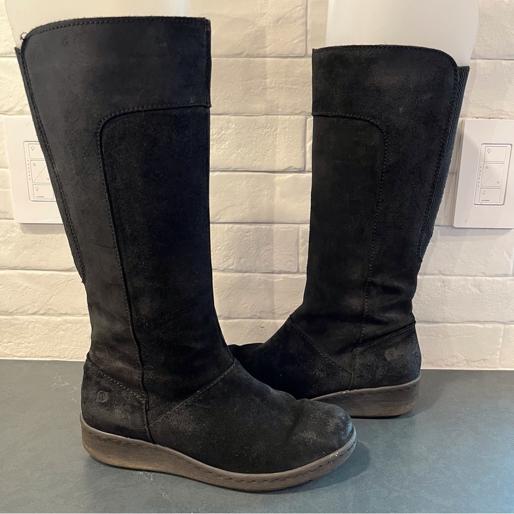 Born Black Suede Knee Boots